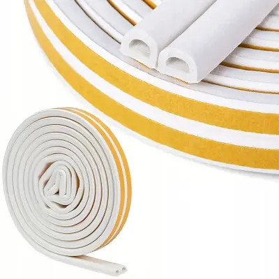 Rosfix Tesnilo Tip D za Okna – Bela Guma EPDM, 6 m, 3–7 mm Reža, 9×8 mm | Odporno na UV in Vodo