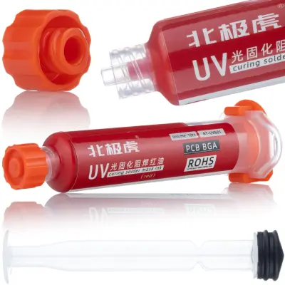 Rosfix Rdeča UV Soldermaska 10 ml – Zaščita PCB, Neprevodna, Hitro Strjevanje | 365 nm, 95 mm Strižka