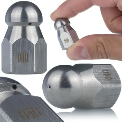 Rosfix Šoba 040 1+3 za Kanalizacijsko Čiščenje – 1/4''''F, 4 Odp., 350 bar, 155°C, Inox | Za Tlačni Čistilnik