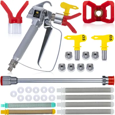 RAZPRŠILNA PIŠTOLA ZA ELEKTRIČNO ENOTO + 2X ŠOBA, POKROV, 50 CM KOPJE, 18X TESNILO + 7X FILTER