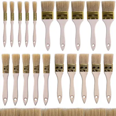 Rosfix Set Ploskih Čopičev – Naravne Ščetine, 15–50 mm, 20 Kosov | Za Barve, Emulzije, Detajle