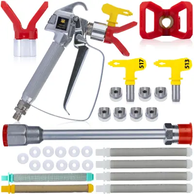 RAZPRŠILNA PIŠTOLA ZA ELEKTRIČNO ENOTO + 2X ŠOBA, POKROV, 30CM KOPJE, 18X TESNILO + 7X FILTER