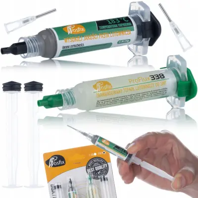 ROSFIX PROFLUX 338 KOMPLET ZA SPAJKANJE + TEKOČI KOSITER 183°C +2X BAT, 2X IGLA