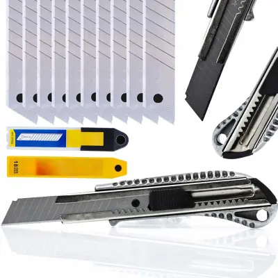 ROSFIX KOMPLET NADOMESTNIH REZIL ZA 18 MM REZALNIK ZA TAPETE 10 KOSOV. + NOŽ ZA TAPETE IZ ALUMINIJA