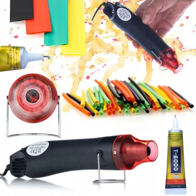 ROSFIX MINI GORILNIK NA VROČ ZRAK 300W + UNIVERZALNO LEPILO T-8000 15ML + KOMPLET TERMOKRČLJIVIH CEVI 164 KOSOV.