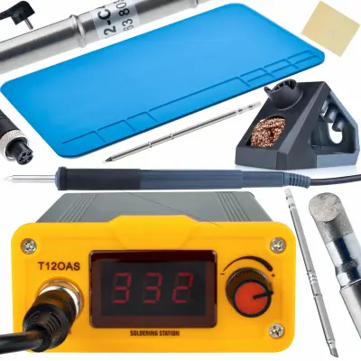 ROSFIX SPAJKALNA POSTAJA ZA T12 AKBASH STANDARD T12OAS SERIES ELECTRIC PRO+ SPAJKALNA KONICA T12-BC4 + T12-D24 + SILIKONSKA SPAJKALNA PODLOGA