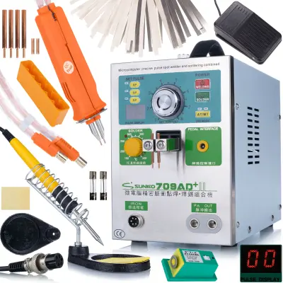 Rosfix Zgravalni Stroj Sunkko 709AD+ – Točkovno Varjenje Baterij | 3,2 kW, 800A, T12 Spajkalnik, 220V