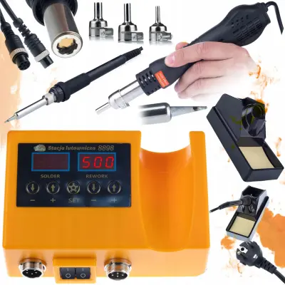 ROSFIX POSTAJA ZA SPAJKANJE 2 V 1 (HOT-AIR IN 900M) ROSFIX HUSKY OH660 SERIES ELECTRIC S+ROSFIX LARK BL80W LIKALNIK ZA SPAJKANJE Z DODATNIM KOMPLETOM