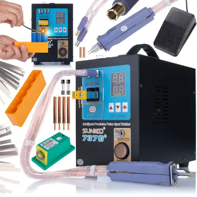 Rosfix Zgrzewarka Sunkko 737G+ – Točkovno Varjenje Akumulatorjev | 4,3 kW, 120–1200A, 0,15–0,35 mm