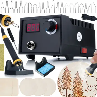 ROSFIX 60W PIROGRAFSKA POSTAJA / LESNI GORILNIK Z ZASLONOM ROSFIX BLACK FENIX RBB60W + SPAJKALNA GOBICA ZA SPAJKALNE KONICE 50X35MM 1 KOS