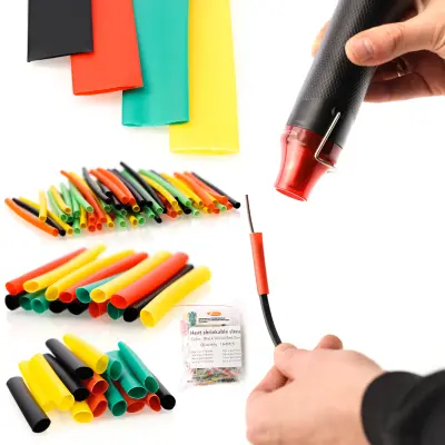 Rosfix Set Toplotno Skrčljivih Cevi 164 Kos – 8 Velikosti, 5 Barv, Poliolefinski Material | 2:1 Krčenje, -55 °C do +125 °C