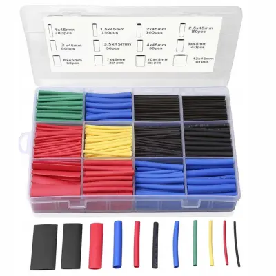 Rosfix Set Toplotno Skrčljivih Cevi 850 Kos – Poliolefinski Material, 2:1, Ø1–14 mm, 5 Barv | -55 °C do +125 °C