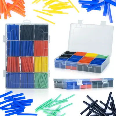 Rosfix Set Toplotno Skrčljivih Cevi 580 Kos – Poliolefinski Material, 2:1, Ø1–14 mm | 5 Barv, -55 °C do +125 °C