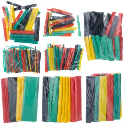 Rosfix Set Toplotno Skrčljivih Cevi – 328 Kosov, 8 Velikosti, Poliolefinski Material, 2:1 Razmerje | -55 °C do +125 °C