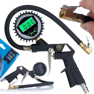 Rosfix Pnevmatološka Pištola z LCD Manometrom – 0–255 PSI, 1/4'''' NPT, 35 cm Cev | Aluminij, CE