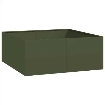 vidaXL Sadilnik olivno zelena 100x100x40 cm Jeklo