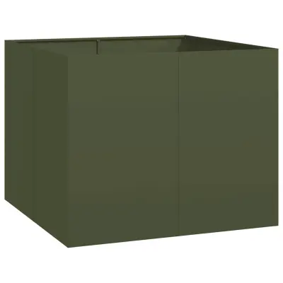vidaXL Sadilnik olivno zelena 100x100x80 cm Jeklo