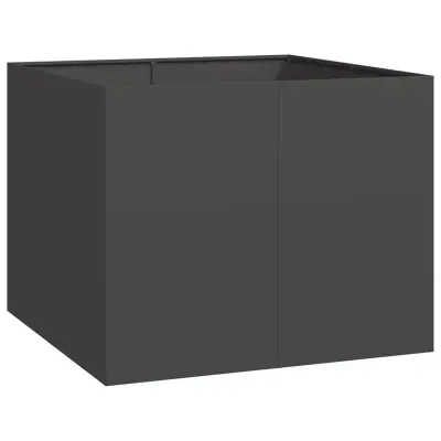 vidaXL Plantažni lonček črn 100x100x80 cm Jeklo