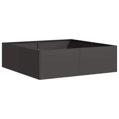 vidaXL Plantažni lonček črn 100x100x30 cm Jeklo