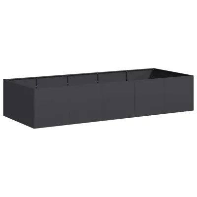 vidaXL Plantažni lonček črn 200x80x40 cm Jeklo