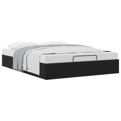 vidaXL Otomanski posteljni okvir brez vzmetnice Črna 140x200 cm Velvet