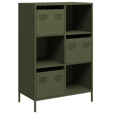 vidaXL Visoka omara olivno zelena 68x39x103,5 cm jeklo