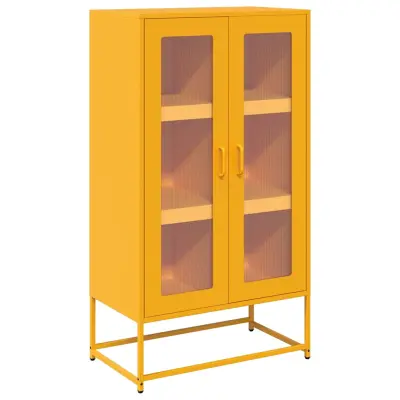 vidaXL Highboard Gorčično rumena 68x39x123 cm Jeklo