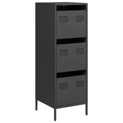vidaXL Visoka omara črna 39x35x103,5 cm jeklo