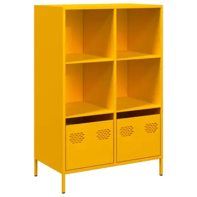 vidaXL Visoka omara gorčično rumena 68x39x103,5 cm jeklo