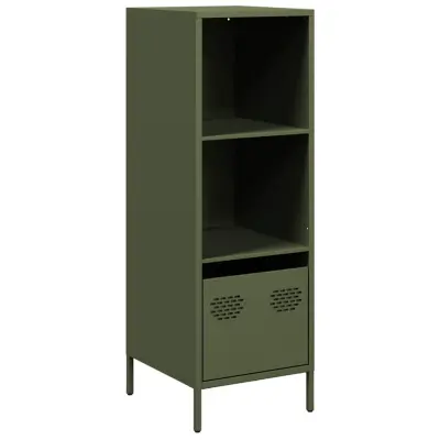 vidaXL Visoka omara olivno zelena 35x39x103,5 cm jeklo