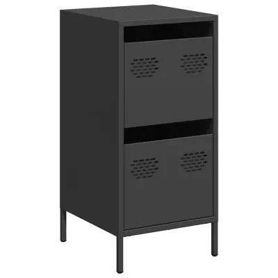 vidaXL Komoda črna 35x39x73,5 cm hladno valjano jeklo