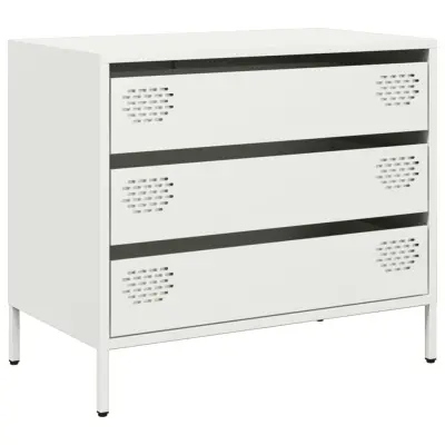 vidaXL Komoda bela 68x39x58,5 cm hladno valjano jeklo