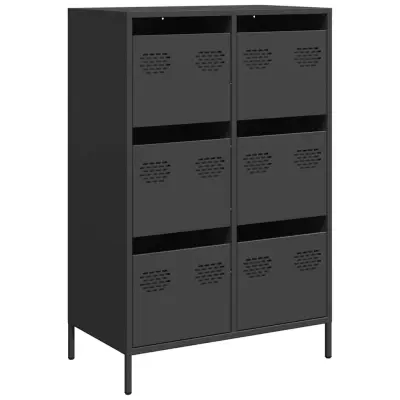 vidaXL Visoka omara črna 68x39x101,5 cm jeklo