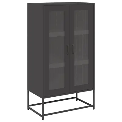 vidaXL Visoka deska črna 68x39x123 cm Jeklo