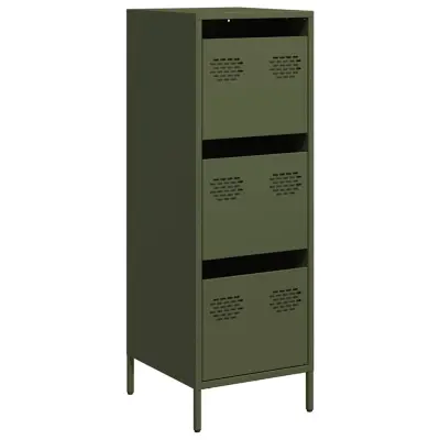 vidaXL Visoka omara olivno zelena 39x35x103,5 cm jeklo