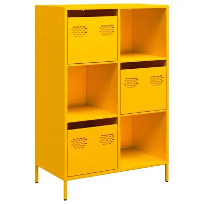 vidaXL Visoka omara gorčično rumena 68x39x103,5 cm jeklo