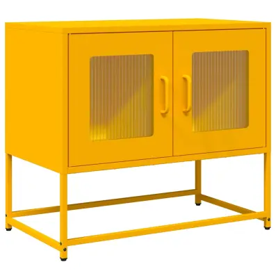 vidaXL TV omarica Gorčično rumena 68x39x60,5 cm Hladno valjano jeklo