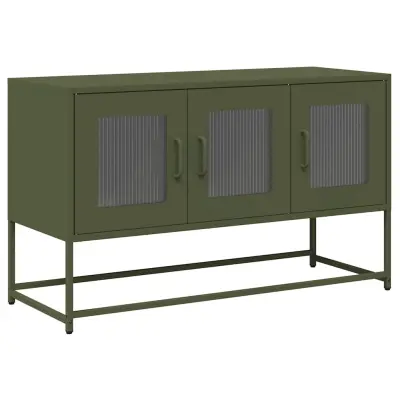 vidaXL TV omarica olivno zelena 100,5x39x60,5 cm Hladno valjano jeklo