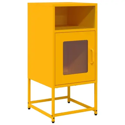 vidaXL Nočna omarica Gorčično rumena 36x39x78 cm Hladno valjano jeklo