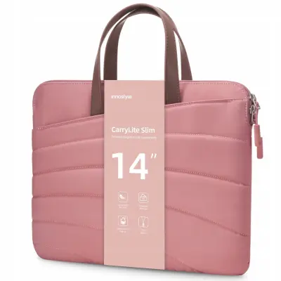 INNOSTYLE ŽENSKA TORBA ZA PRENOSNI RAČUNALNIK 14 VODOODPORNA CARRYLITE SLIM ROZA