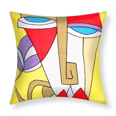 Komplet 2 prevlek za blazine 45x45 cm Izvezena umetniška barva Nivara, Večbarvno