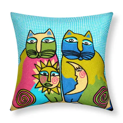 Set dveh prevlek za blazino 45x45 cm izvezenih Art Solaris, Večbarvno