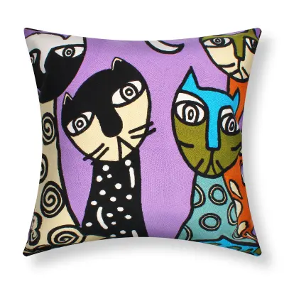 Komplet 2 izvlečkov za blazine z vezenino Art Melodia 45x45 cm, Večbarvno