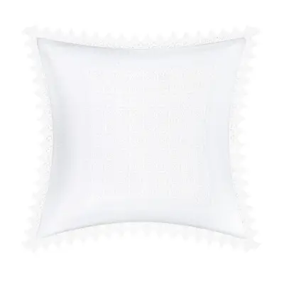Komplet 2 prevlek za blazine 45x45 cm Cvetlični čipkasti rob, Bela