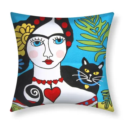 Komplet 2 prevlek za blazine 45x45 cm Art Marinea z vezenino, Večbarvno