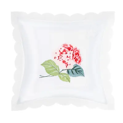 Komplet 2 prevlek za blazino z vezeninami cvetov hortenzije 40x40 cm, Roza