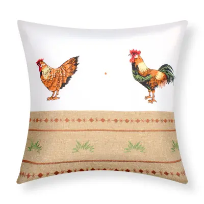 Komplet 2 prevlek za blazino 40x40 cm Izvezeni petelin, Bela