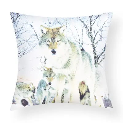Komplet 2 prevlek za blazino 40x40 cm Volčji trop Design, Bela