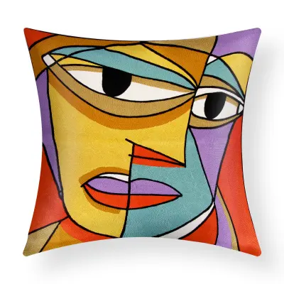 Set dveh prevlek za blazino 45x45 cm z vezenino Art Safina, Večbarvno