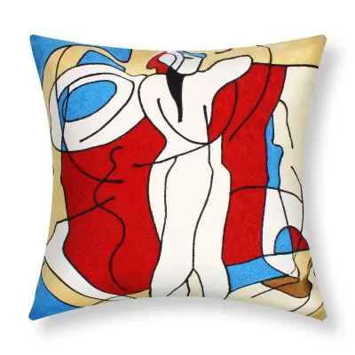 Komplet 2 prevlek za blazine 45x45 cm Izvezene Art Melodia, Večbarvno